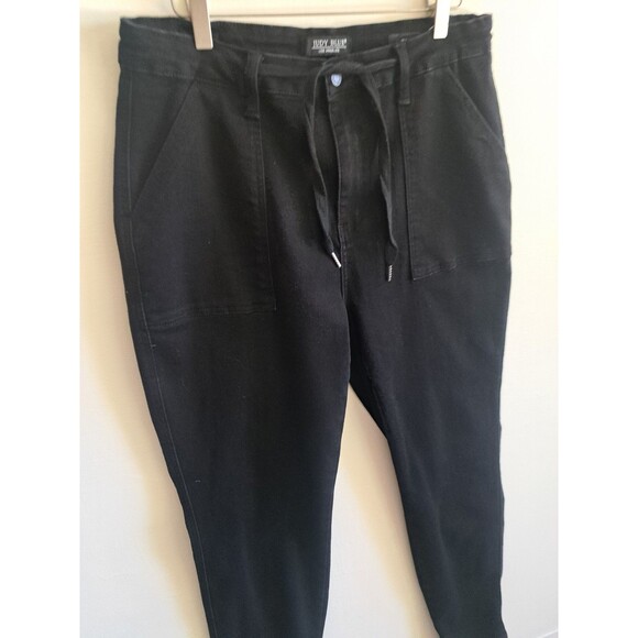 Judy Blue Womens Jeans Black Size 15 32 Jogger Stretch Drawstring High Rise - Picture 2 of 10